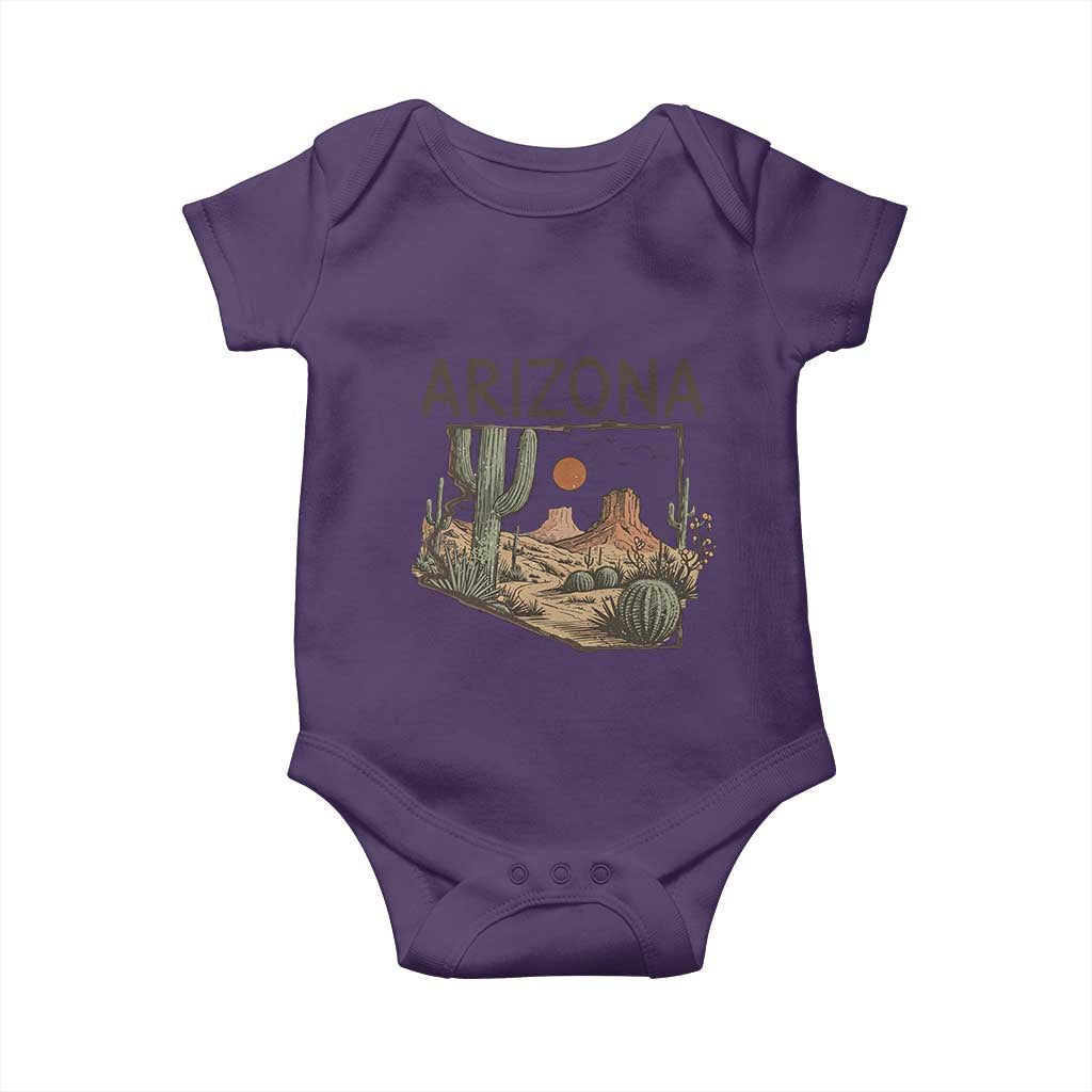 Arizona State Map Desert Landscape Cactus Southwest Baby Onesie