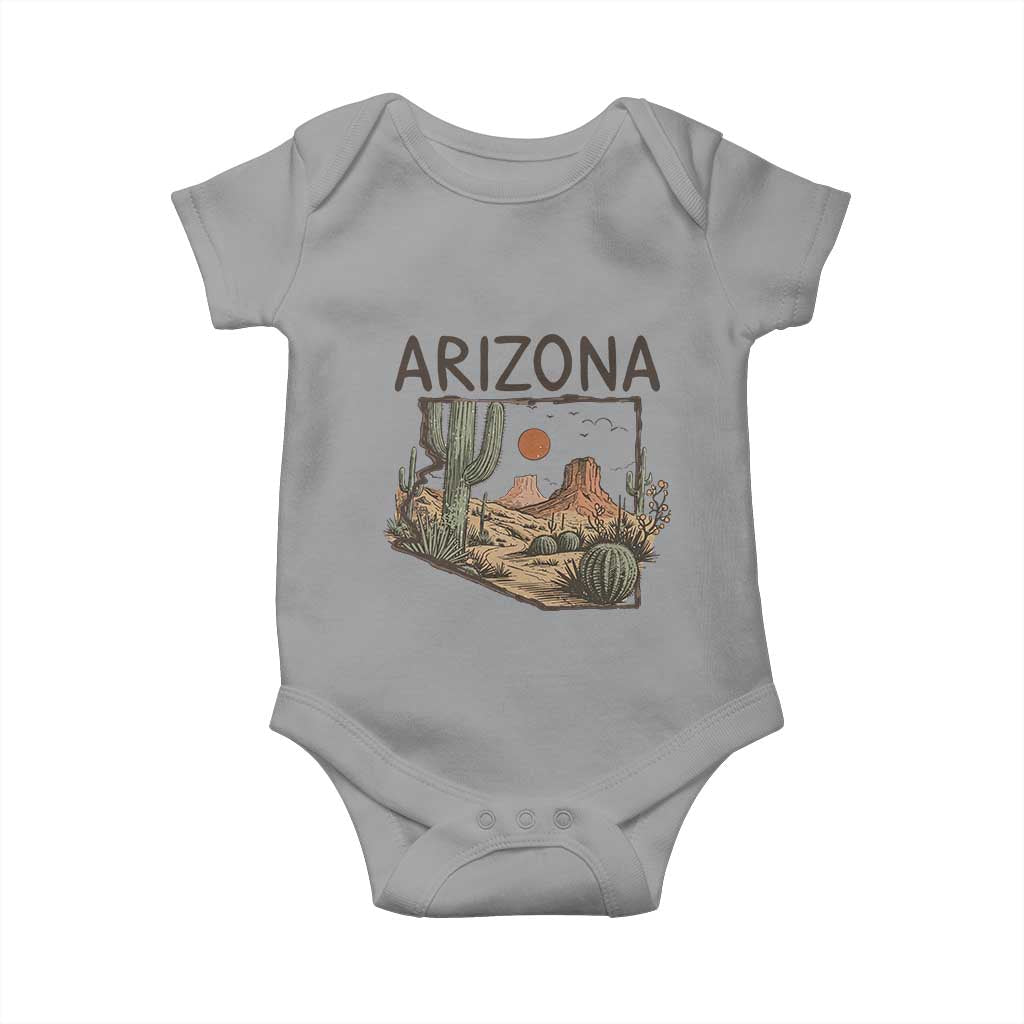 Arizona State Map Desert Landscape Cactus Southwest Baby Onesie