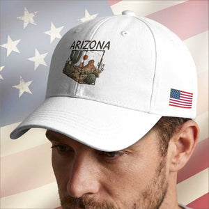 Arizona State Map Desert Landscape Cactus Southwest Baseball Cap