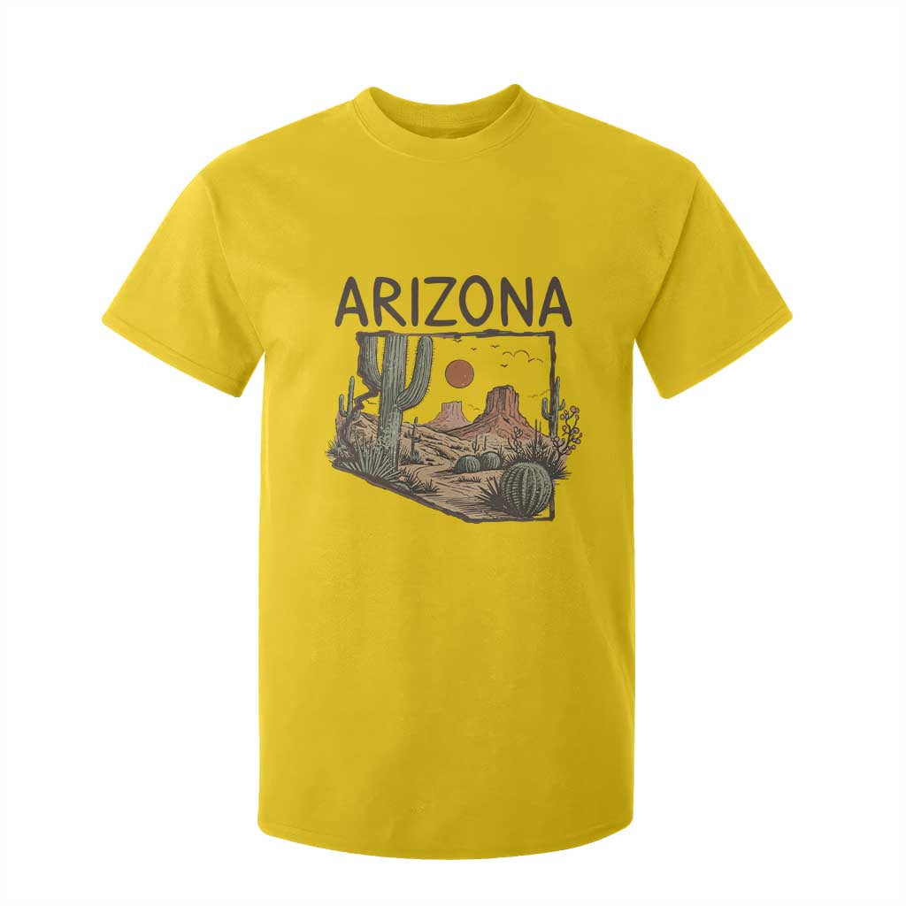 Arizona State Map Desert Landscape Cactus Southwest T Shirt For Kid