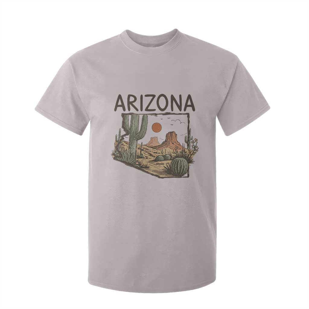 Arizona State Map Desert Landscape Cactus Southwest T Shirt For Kid