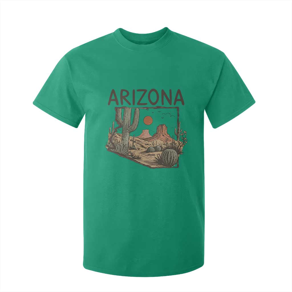 Arizona State Map Desert Landscape Cactus Southwest T Shirt For Kid
