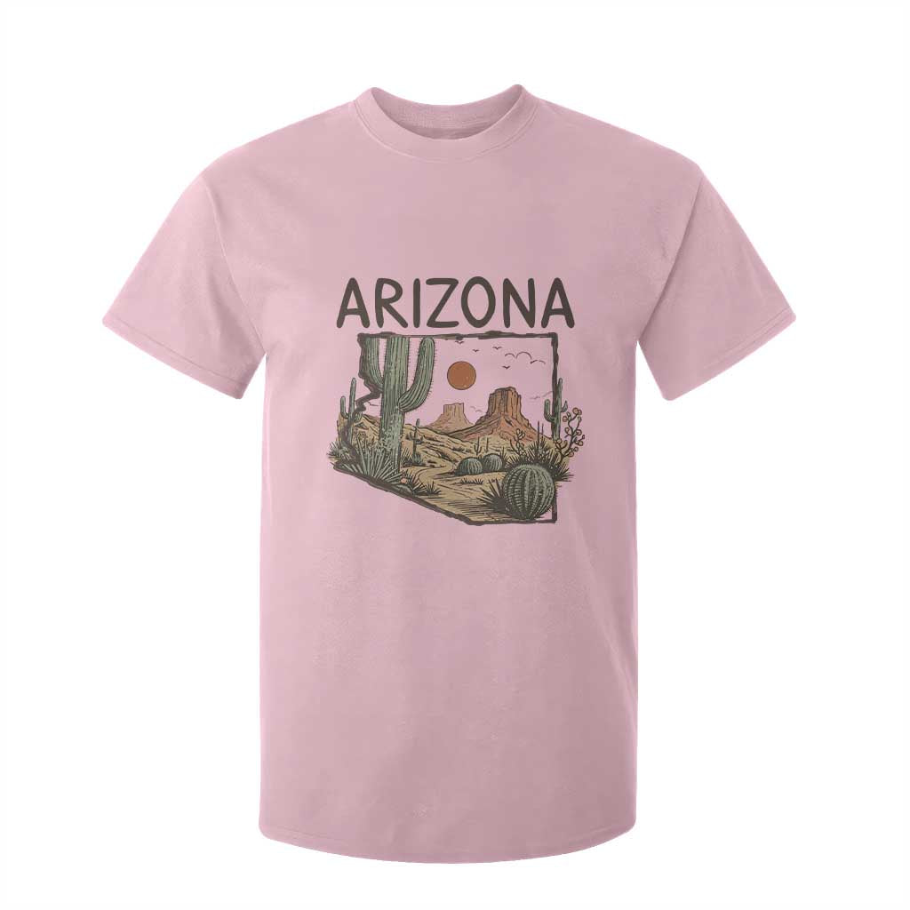 Arizona State Map Desert Landscape Cactus Southwest T Shirt For Kid