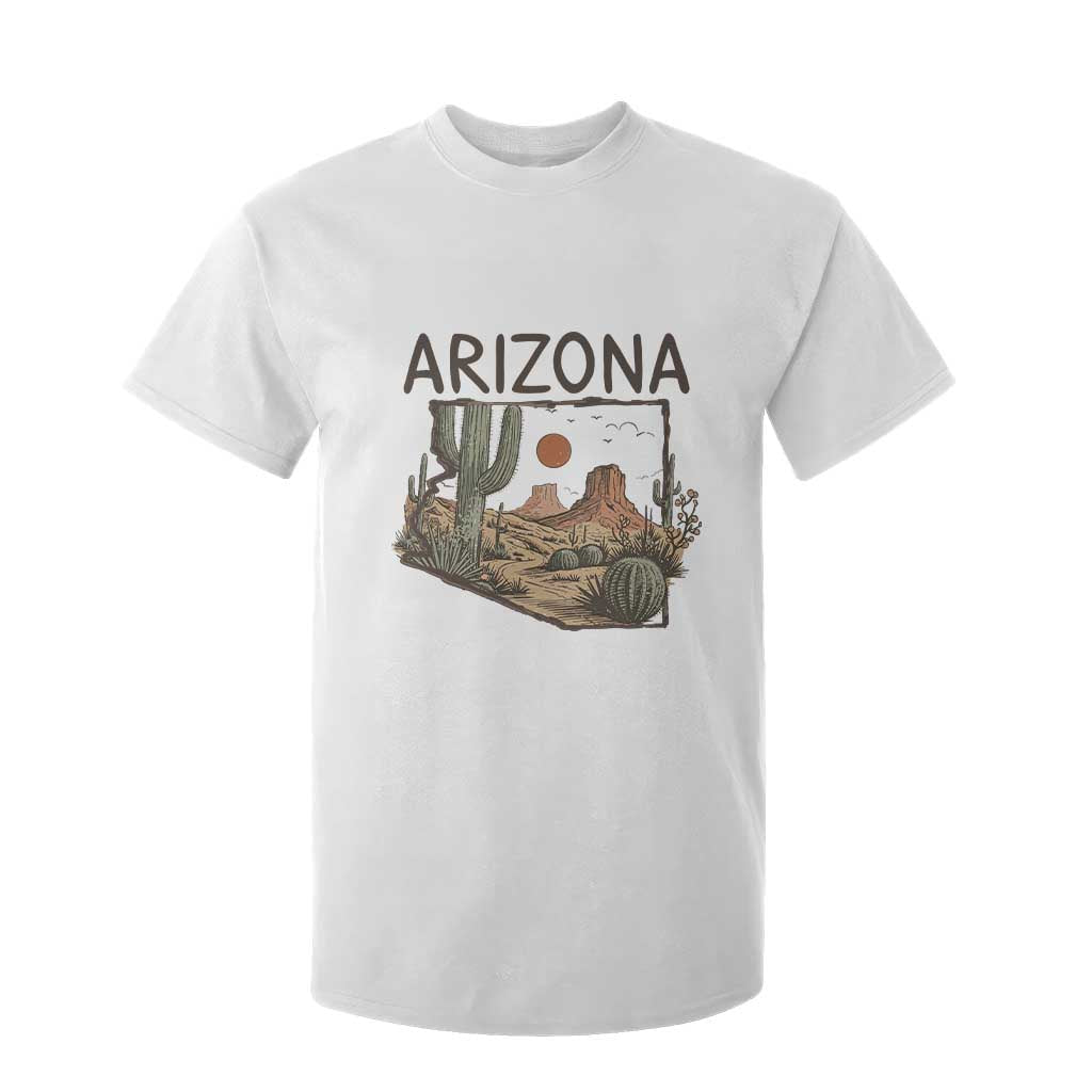 Arizona State Map Desert Landscape Cactus Southwest T Shirt For Kid
