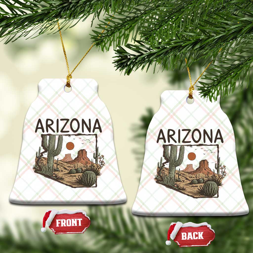 Arizona State Map Desert Landscape Cactus Southwest Ceramic Ornament