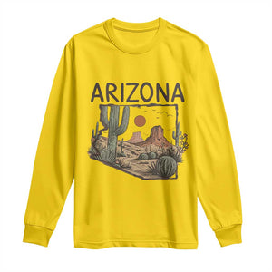 Arizona State Map Desert Landscape Cactus Southwest Long Sleeve Shirt