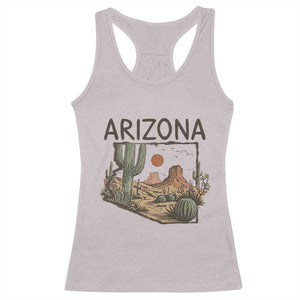 Arizona State Map Desert Landscape Cactus Southwest Racerback Tank Top