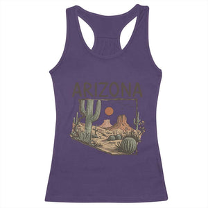 Arizona State Map Desert Landscape Cactus Southwest Racerback Tank Top