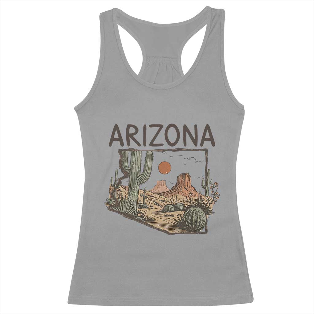 Arizona State Map Desert Landscape Cactus Southwest Racerback Tank Top