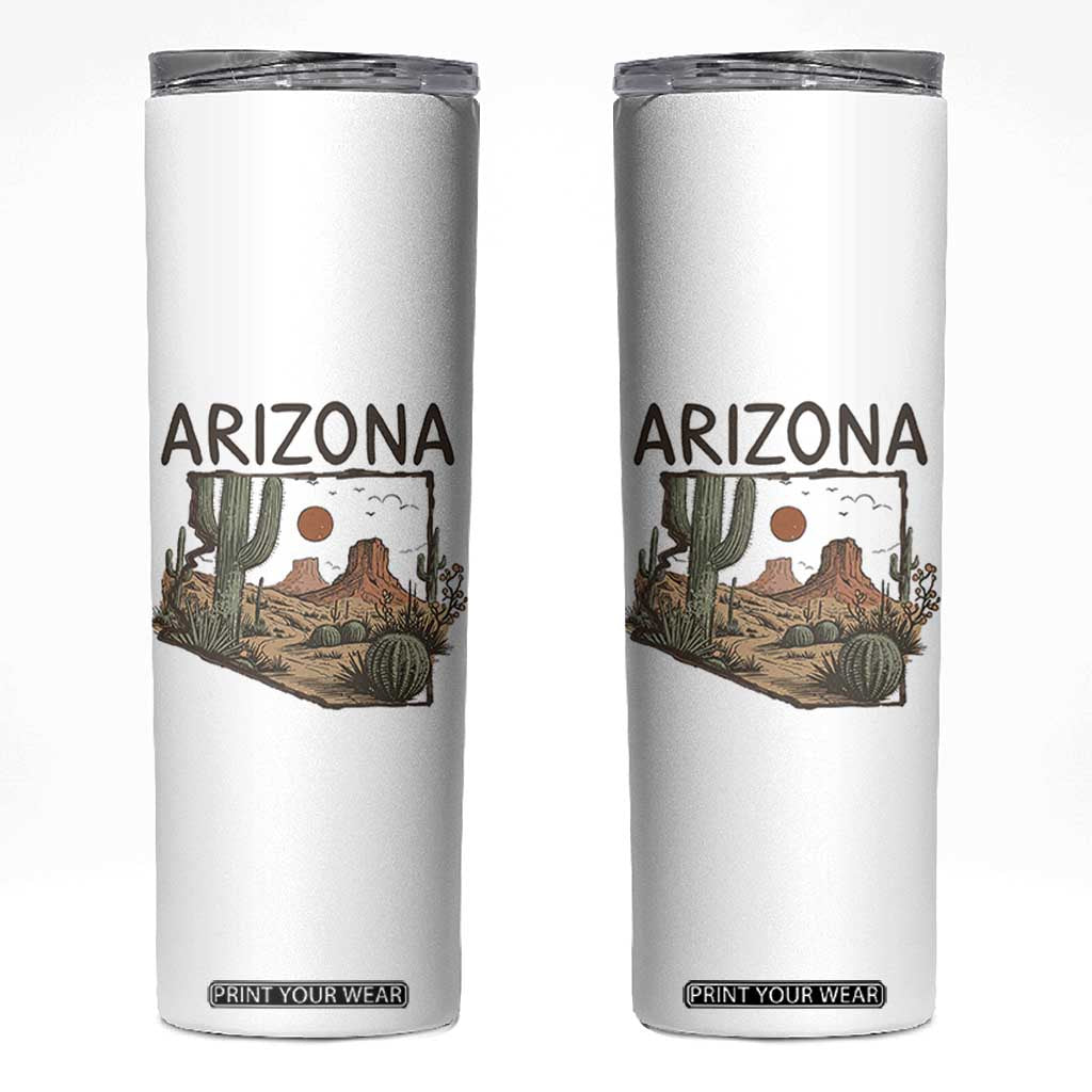 Arizona State Map Desert Landscape Cactus Southwest Skinny Tumbler