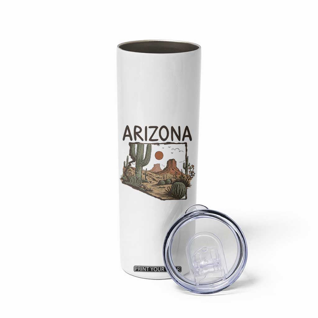 Arizona State Map Desert Landscape Cactus Southwest Skinny Tumbler