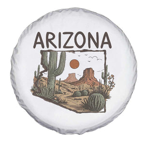 Arizona State Map Desert Landscape Cactus Southwest Spare Tire Cover TS14 Print Your Wear
