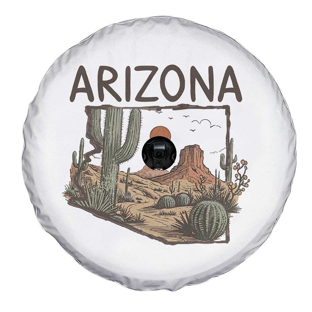 Arizona State Map Desert Landscape Cactus Southwest Spare Tire Cover TS14 Print Your Wear