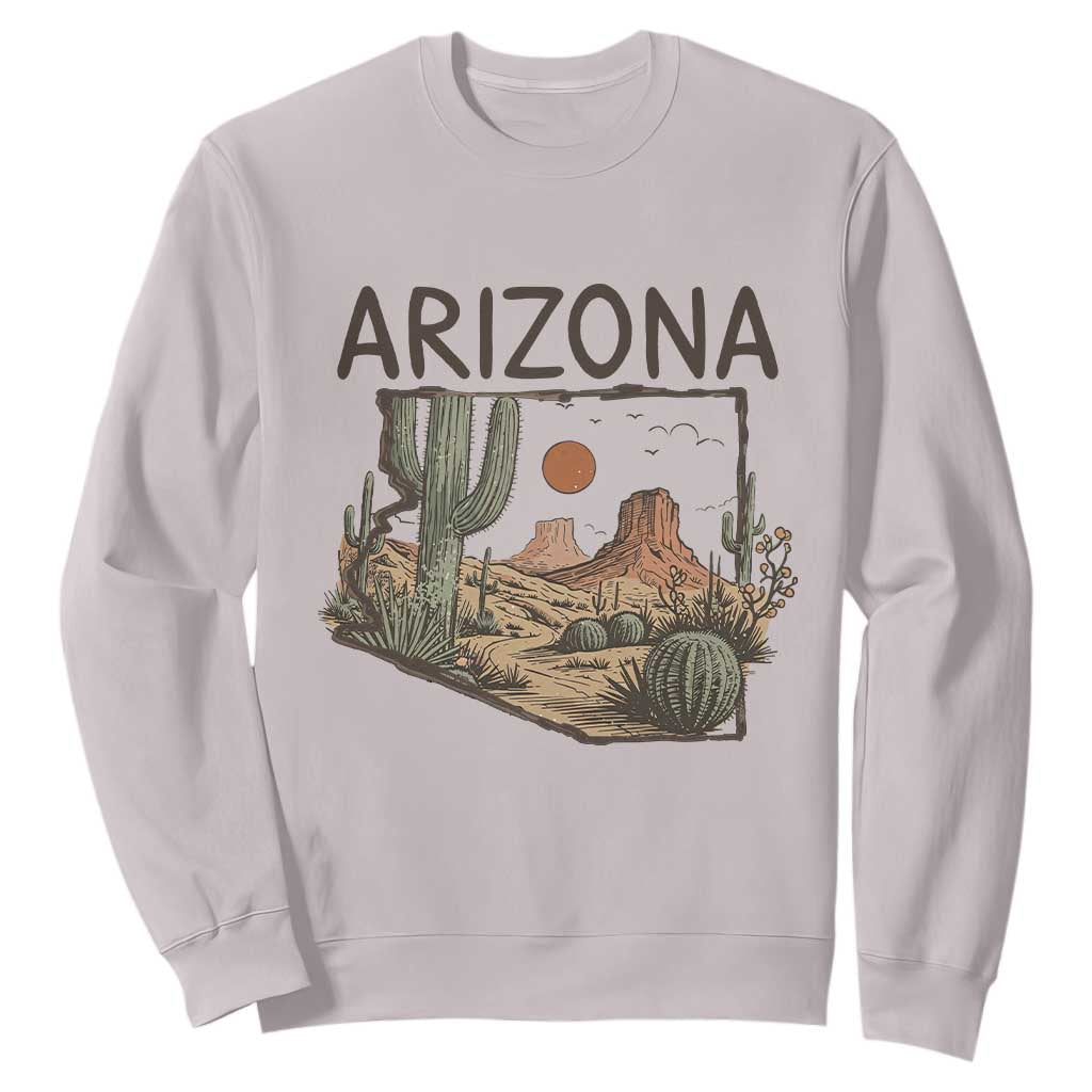 Arizona State Map Desert Landscape Cactus Southwest Sweatshirt