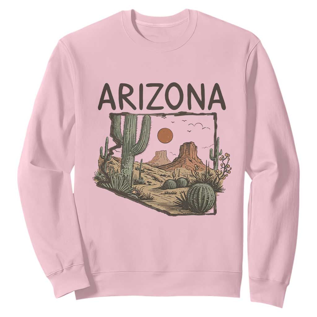 Arizona State Map Desert Landscape Cactus Southwest Sweatshirt