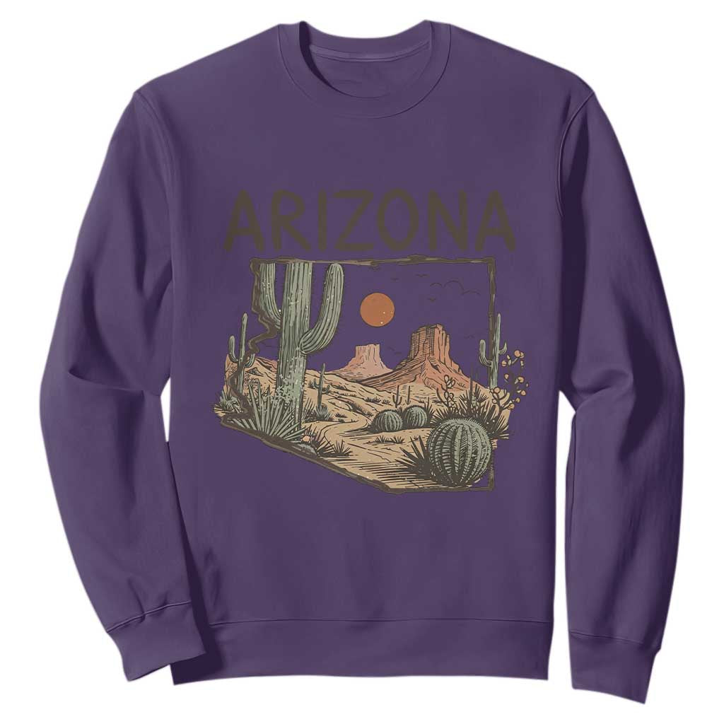 Arizona State Map Desert Landscape Cactus Southwest Sweatshirt
