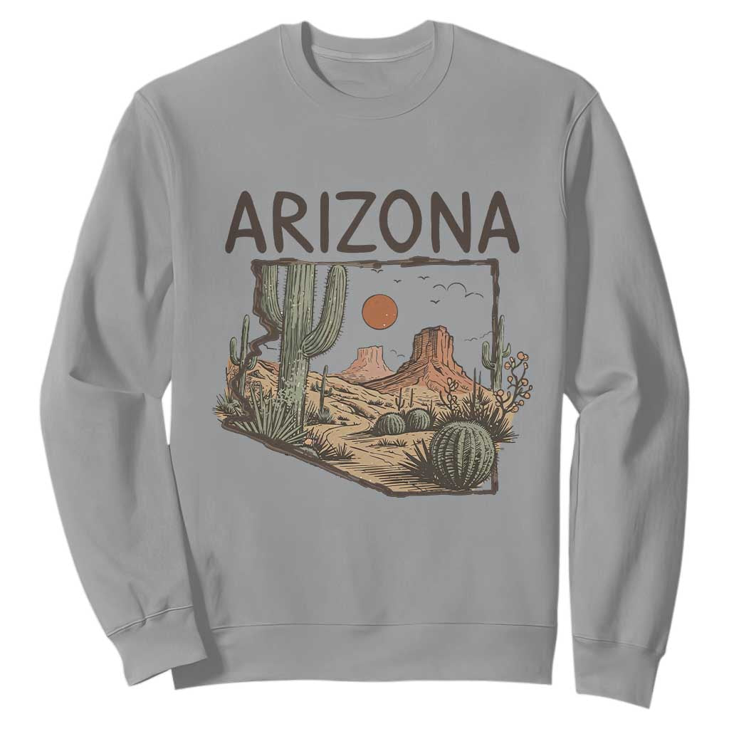 Arizona State Map Desert Landscape Cactus Southwest Sweatshirt