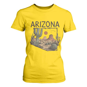 Arizona State Map Desert Landscape Cactus Southwest T Shirt For Women