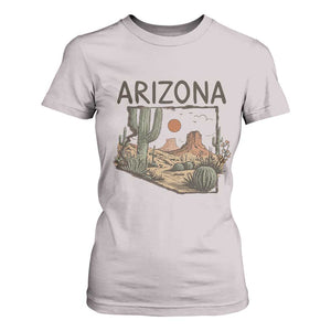 Arizona State Map Desert Landscape Cactus Southwest T Shirt For Women