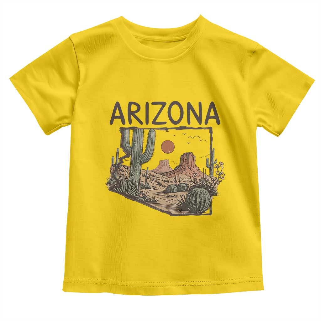 Arizona State Map Desert Landscape Cactus Southwest Toddler T Shirt