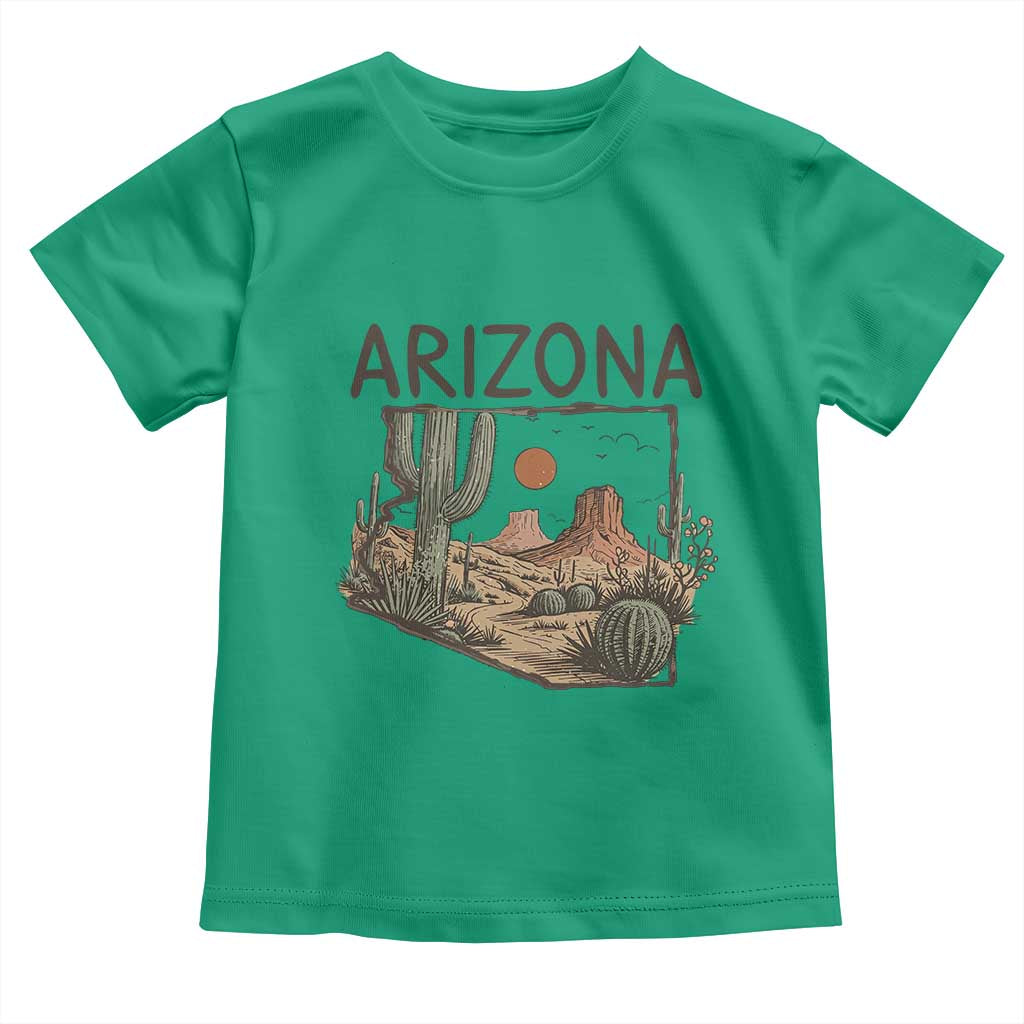 Arizona State Map Desert Landscape Cactus Southwest Toddler T Shirt