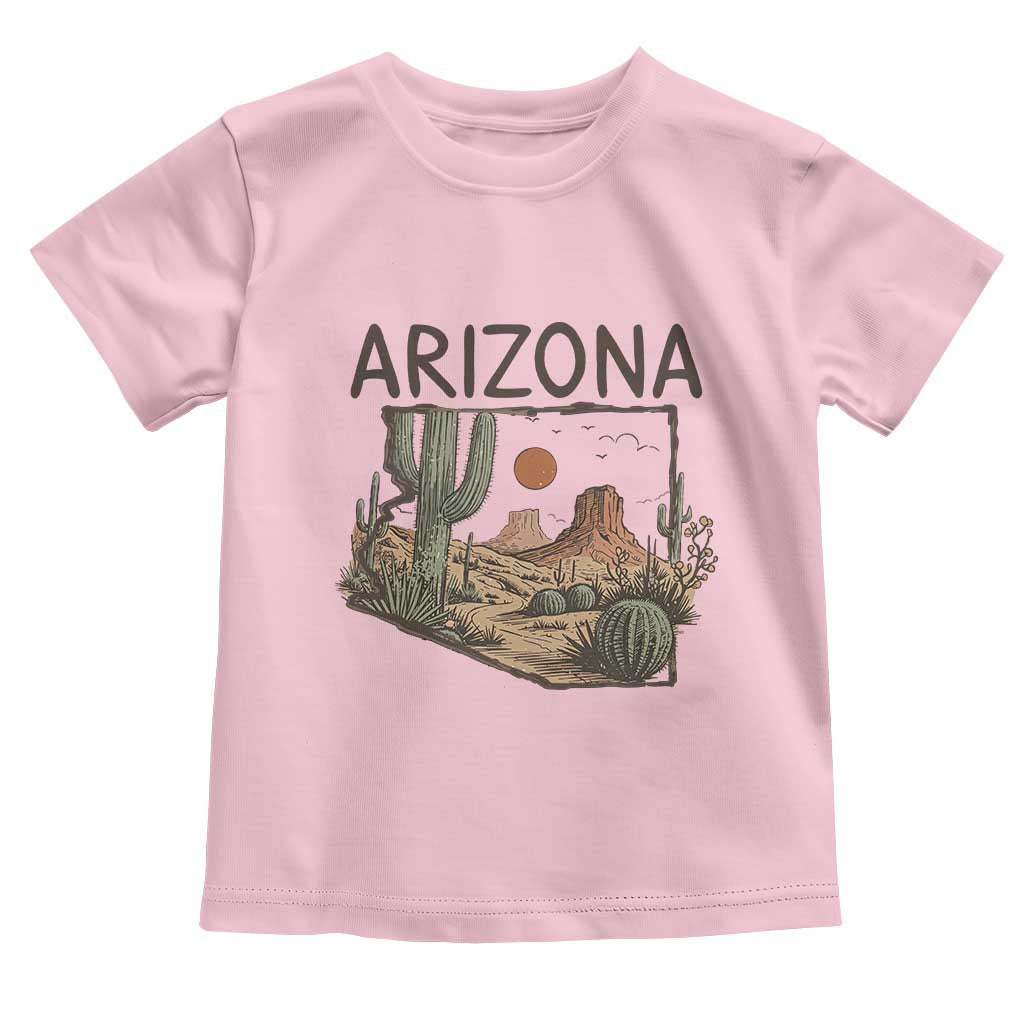Arizona State Map Desert Landscape Cactus Southwest Toddler T Shirt