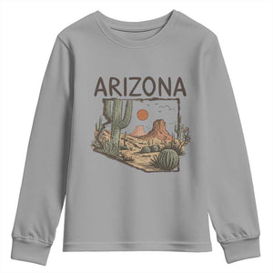 Arizona State Map Desert Landscape Cactus Southwest Youth Sweatshirt