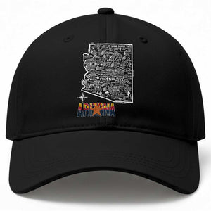 Arizona Map Phoenix Sedona Tucson Southwest Travel Baseball Cap