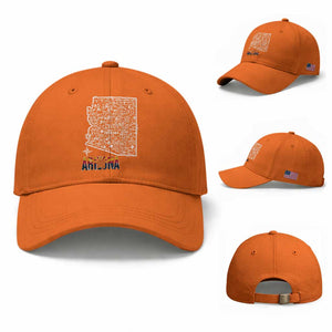 Arizona Map Phoenix Sedona Tucson Southwest Travel Baseball Cap