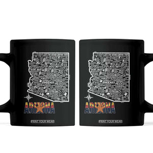 Arizona Map Phoenix Sedona Tucson Southwest Travel Coffee Mug