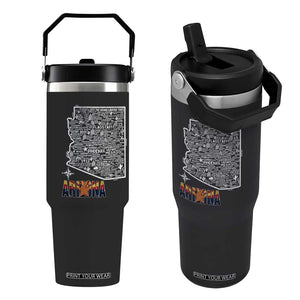 Arizona Map Phoenix Sedona Tucson Southwest Travel Flip Straw Tumbler