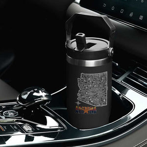 Arizona Map Phoenix Sedona Tucson Southwest Travel Flip Straw Tumbler