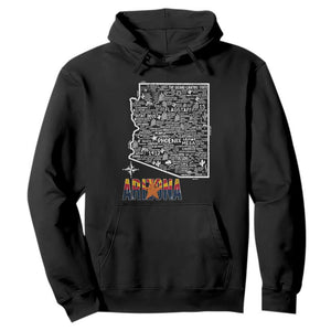 Arizona Map Phoenix Sedona Tucson Southwest Travel Hoodie
