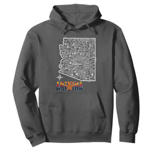 Arizona Map Phoenix Sedona Tucson Southwest Travel Hoodie