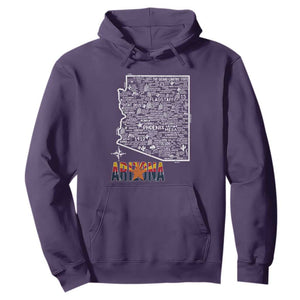Arizona Map Phoenix Sedona Tucson Southwest Travel Hoodie