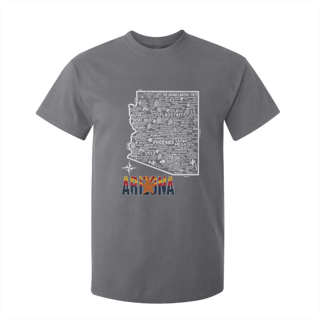 Arizona Map Phoenix Sedona Tucson Southwest Travel T Shirt For Kid