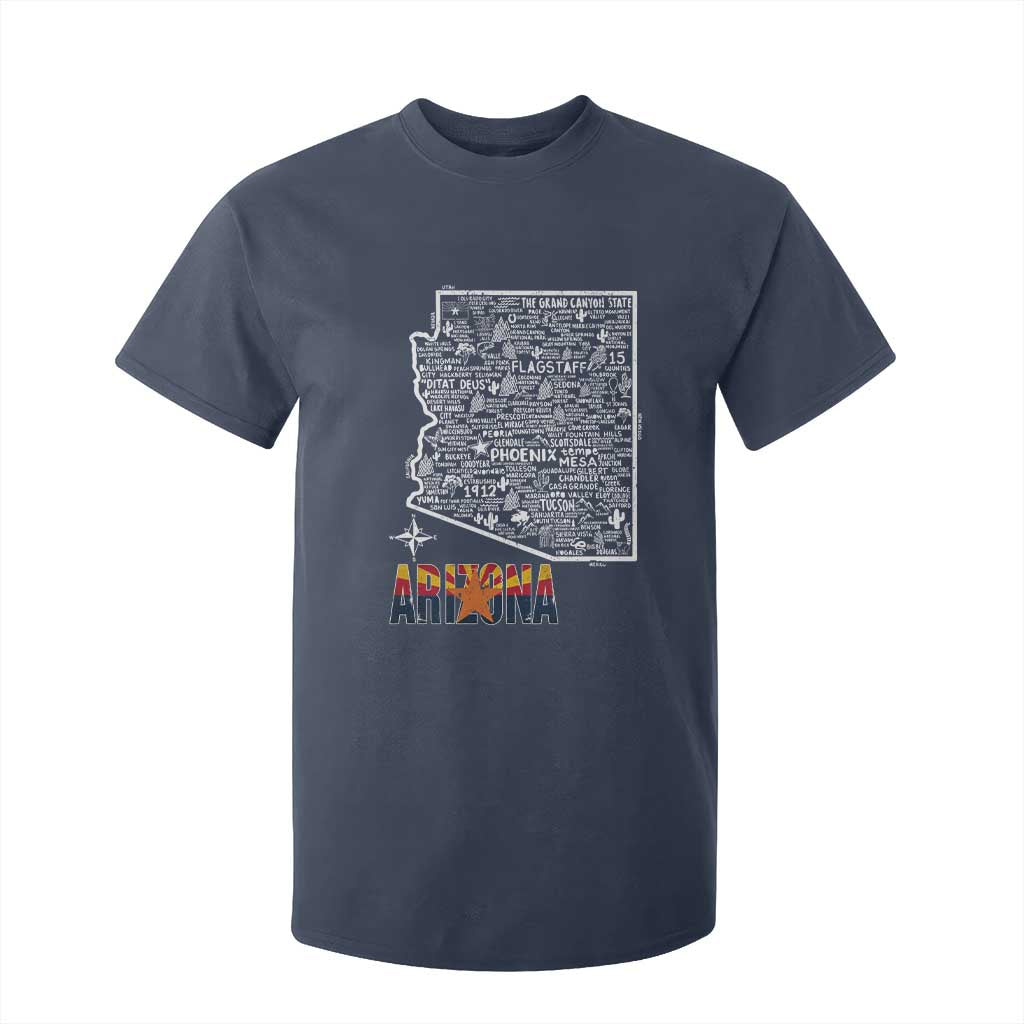 Arizona Map Phoenix Sedona Tucson Southwest Travel T Shirt For Kid