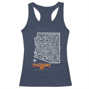 Arizona Map Phoenix Sedona Tucson Southwest Travel Racerback Tank Top
