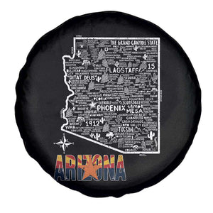 Arizona Map Phoenix Sedona Tucson Southwest Travel Spare Tire Cover TS14 Print Your Wear