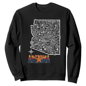 Arizona Map Phoenix Sedona Tucson Southwest Travel Sweatshirt