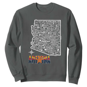 Arizona Map Phoenix Sedona Tucson Southwest Travel Sweatshirt