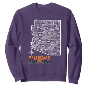 Arizona Map Phoenix Sedona Tucson Southwest Travel Sweatshirt