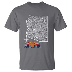 Arizona Map Phoenix Sedona Tucson Southwest Travel T Shirt