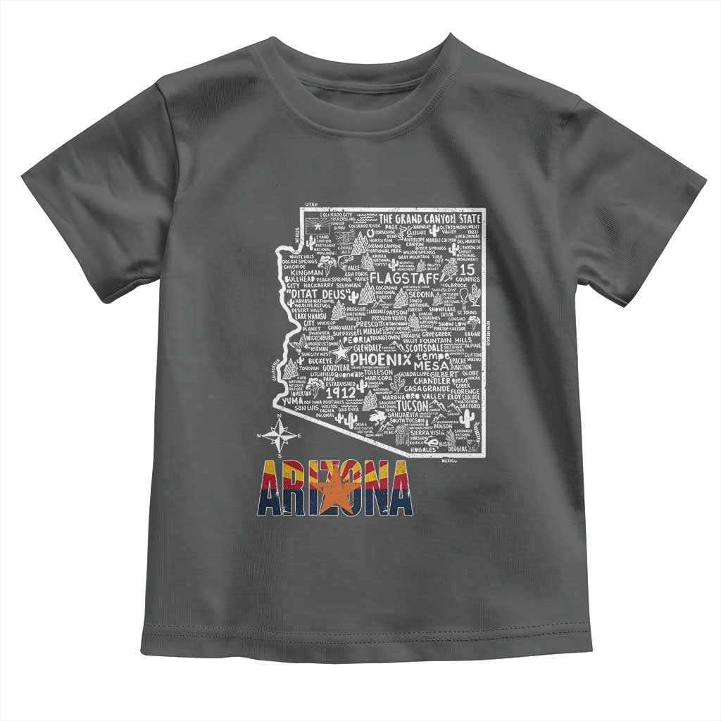 Arizona Map Phoenix Sedona Tucson Southwest Travel Toddler T Shirt