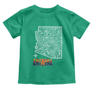 Arizona Map Phoenix Sedona Tucson Southwest Travel Toddler T Shirt