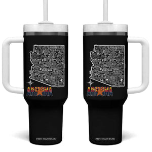 Arizona Map Phoenix Sedona Tucson Southwest Travel Tumbler With Handle