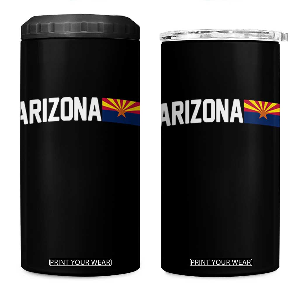 Vintage Arizona AZ State Flag 4 in 1 Can Cooler Tumbler TS14 One Size: 16 oz Black Print Your Wear