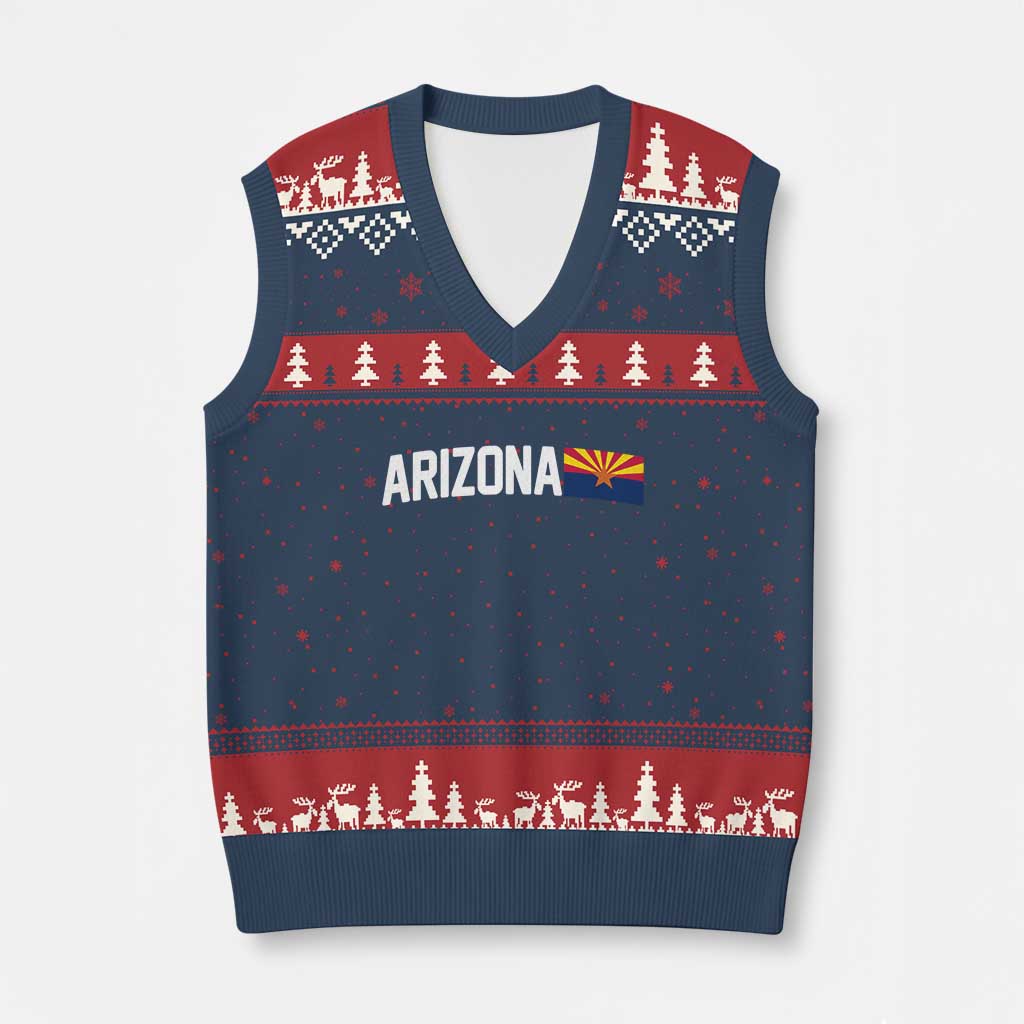 Vintage Arizona AZ State Flag V-Neck Knit Sweater Vest