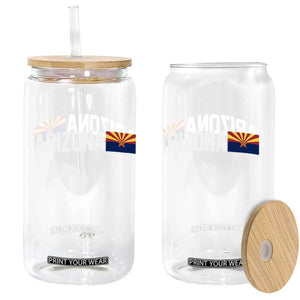Vintage Arizona AZ State Flag Glass Can