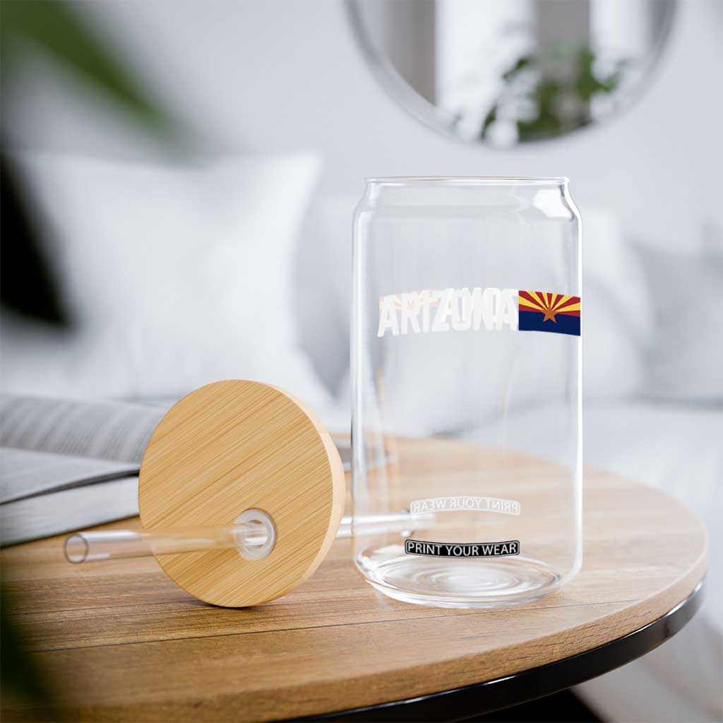 Vintage Arizona AZ State Flag Glass Can